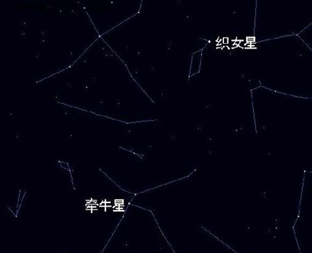 织女星坐落于星空东侧,与牵牛星隔星空相对性的一颗星,属天琴十二